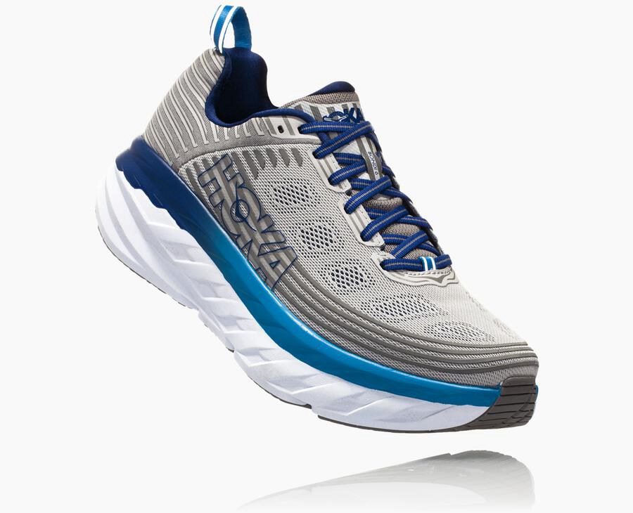 Hoka One One Bondi 6 - Men Running Shoes - Grey,Australia SMK-865193